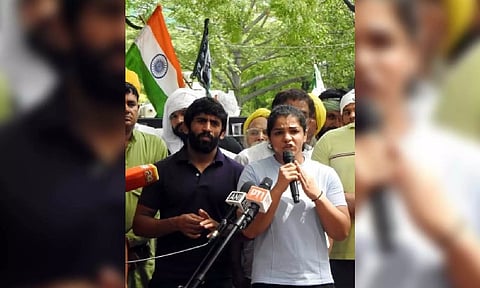 Bajrang Punia and Sakshi Malik