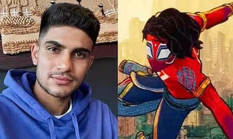 Cricketer Shubman Gill and Spider-Man: Across the Spider-Verse
