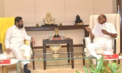 Sharad Pawar with Eknath Shinde (Twitter/@PawarSpeaks)