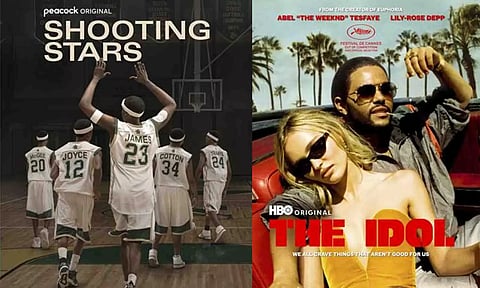 Posters of 'Shooting Stars' and 'The Idol' (AP)