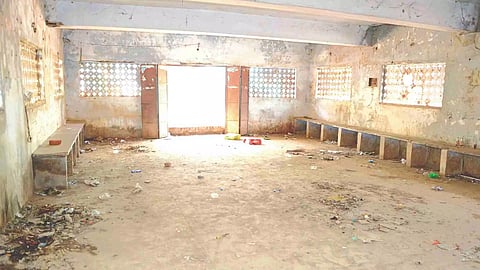 The abandoned community hall is becoming a public nuisance