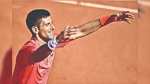 Novak Djokovic celebrates his victory
