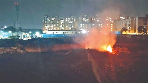 Fire in garbage mound