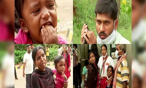 Families of victims waiting for the deceased bodies