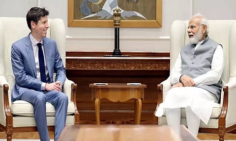 OpenAI chief Sam Altman meeting Prime Minister Narendra Modi in New Delhi (Photo: Twitter)