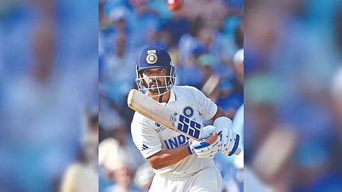 Ajinkya Rahane plays a shot