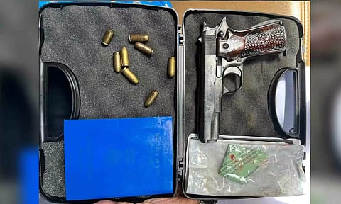 Police recovered guns and ammunition from the accused Venkatesan.