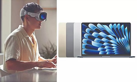 (L to R) Apple Vision Pro; Macbook Air M2 15 inch