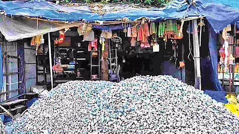 The shop in Padavedu which was ransacked
