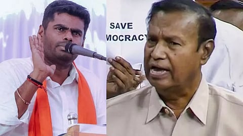 K Annamalai (L), TR Baalu (R)