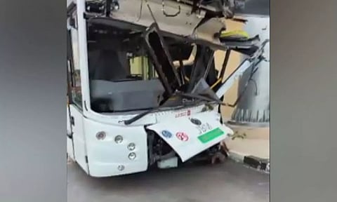 Bus collides with pole at Bengaluru airport