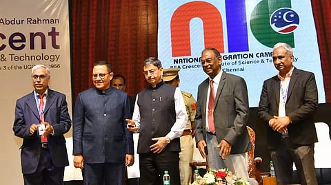 Tamil Nadu governor R N Ravi released the National Integration Camp Logo at the inaugural function of National Integration Camp at B. S. Abdur Rahman Crescent  Institute Of Science And Technology