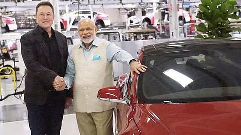 Prime Minister Narendra Modi and Elon Musk