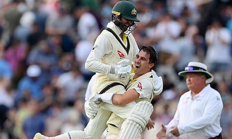 Pat Cummins celebrating. Twitter - @ICC