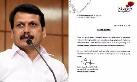 Senthilbalaji; medical bulletin of the minister