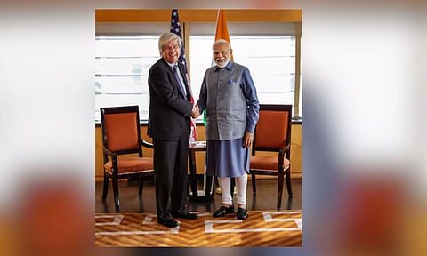 Prime Minister Narendra Modi and Prof Paul Romer