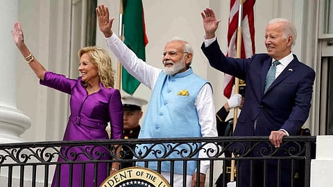 &nbsp;Prime Minister Narendra Modi held talks with President Joe Biden at the White House on Thursday (PTI)