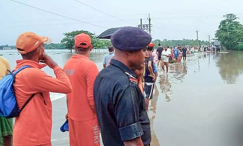 The flood waters have submerged 14091.90 hectares of cropland in the flood-hit districts. (ANI)&nbsp;