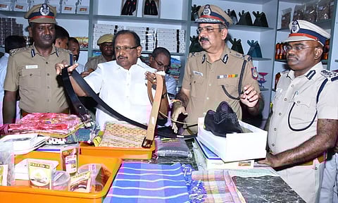 The shop was inaugurated by the Minister for Law, Courts, Prisons, and Correctional Services, S Regupathy, in the presence of the Director of the Prison and Correctional Services, DGP Amareash Pujari.