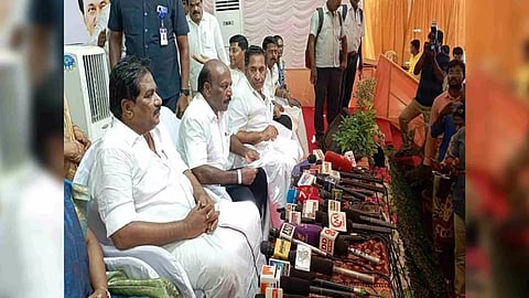 Tamil Nadu Minister Ma Subramanian at a press conference in Madurai. (Photo: ANI)