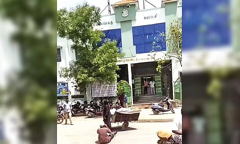 Conservancy worker at the protest site