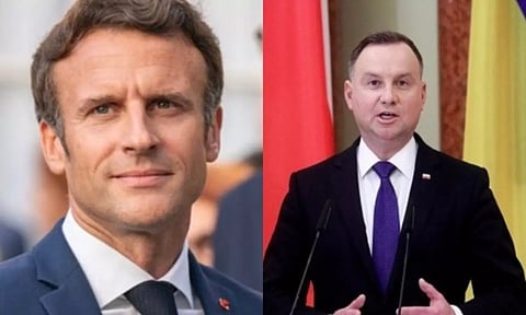 French President Emmanuel Macron and Poland President Andrzej Duda