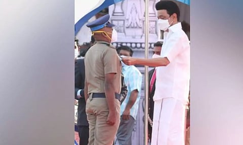 Chief Minister M. K. Stalin awarded Police Medal to the six police officials