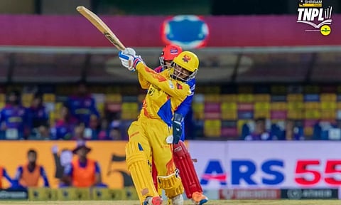 Some powerful hitting at the Salem Cricket Foundation Stadium on Wednesday evening. Twitter - @TNPremierLeague