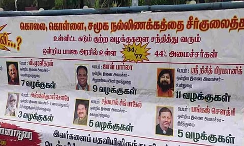 DMK supporters put up posters questioning Guv Ravi in Chennai