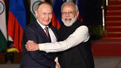 Vladimir Putin and Narendra Modi