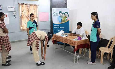 The team of experts at the Institute of Advanced Spine Sciences started the programme by launching the screening camp at Shree Gugan’s School CBSE, Selaiyur and Loyola Matric Hr Sec School.