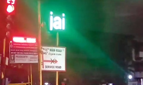 Cops skewered for Jai Shree Ram message at traffic signal in Chennai