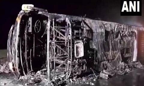 People charred to death as bus catches fire on Samruddhi Mahamarg Expressway (Photo: ANI)