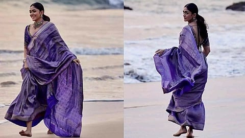 Mrunal exudes elegance in a traditional saree in '#Nani30' first look
