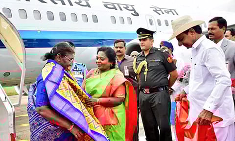 President Droupadi Murmu arrived in Hyderabad