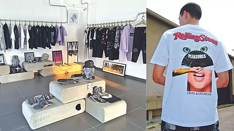 Pop-up set up at the Space Biskit, Clothing line by Capsul