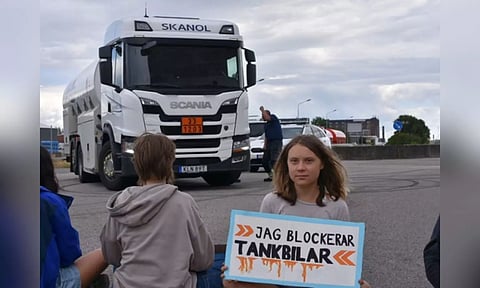 Climate activist Greta Thunberg has been charged with disobeying police.(Reuters)