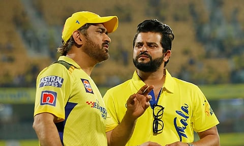 Suresh Raina with MS Dhoni (PTI)