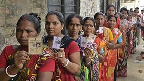 Visuals from polling booths in West Bengal (Image credits: PTI)