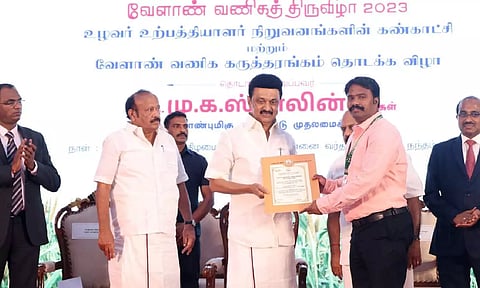 TN Chief Minister M K Stalin inaugurated a two-day AgriBusiness festival including the grand exhibition and seminar at the Chennai Trade Centre, Twitter - @CMOTamilnadu