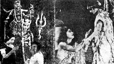 Poster and stills from the Tamil talkie Kalidas