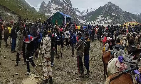 Devotees gear up as Amarnath Yatra resumes from Pahalgam in Jammu and Kashmir (ANI)