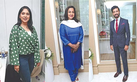 (L to R) Priya Dhayamaran; Radikaa Sarathkumar; Vikram (Photo Credits: Hemanathan M)