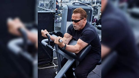 Schwarzenegger pumps iron, flaunts strength weeks before turning 76
