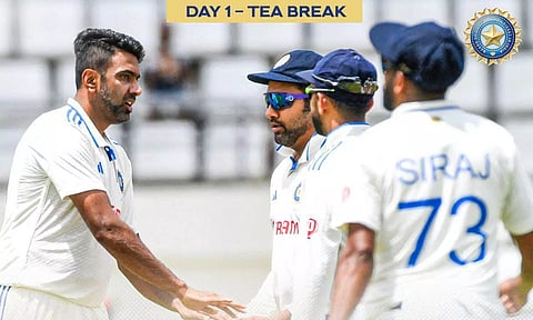 Ashwin got to the milestone when dismissed Alzarri Joseph (4) for his third wicket. (BCCI)&nbsp;