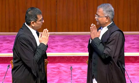 SC: CJI administers oath of office to Justices Bhuyan and Bhatti