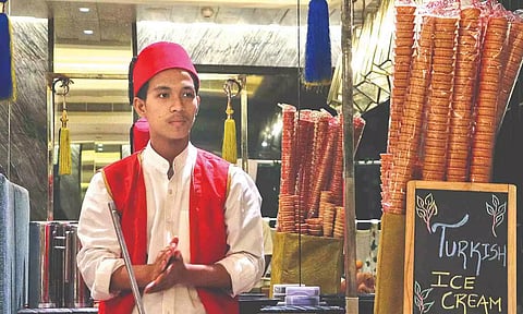 Turkish ice cream counter