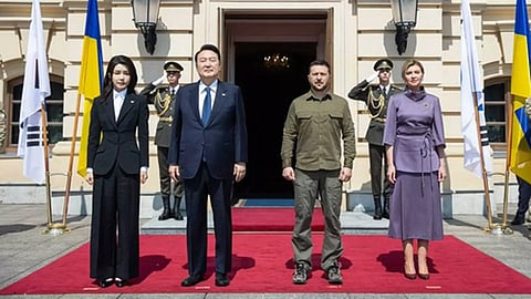 South Korean President Yoon Suk Yeol, Ukrainian President Volodymyr Zelensky