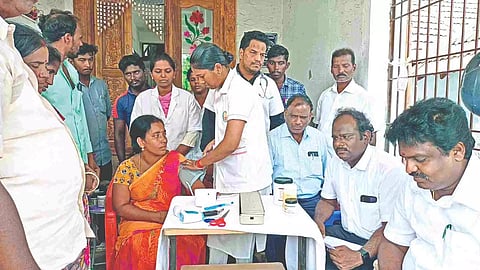 A medical camp under way in Thanjavur on Wednesday