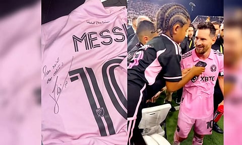 Saint was heard chanting his idol's name alongside his pal, as the legendary Argentinian made his way off the pitch. (IANS)